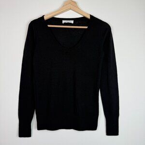 Everlane Wool Blend Scoop Neck Lightweight Long Sleeve Sweater Black XS